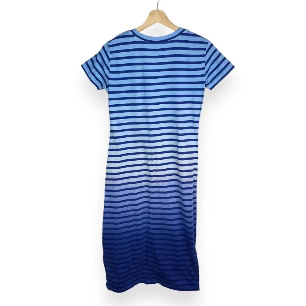 J. Crew Midi T-Shirt Dress in Dip-Dyed Stripe